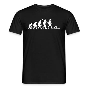 Evolution - Schwimmen - Wassersport - Männer T-Shirt - Schwarz - Vorne - AI Model Male 178 light (178cm)