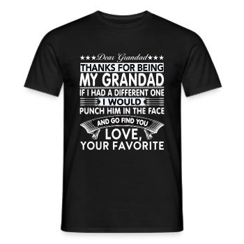 Dear Grandad... - Men's T-Shirt - black - Front - AI Model Male 178 light (178cm)
