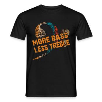 Mehr Bass weniger Treble. Vintage Bassschlüssel - Männer T-Shirt - Schwarz - Vorne - AI Model Male 178 light (178cm)
