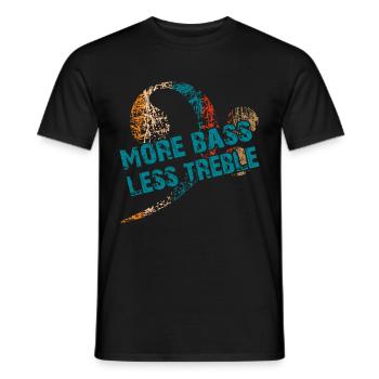 More bass less treble - Men's T-Shirt - black - Front - AI Model Male 178 light (178cm)