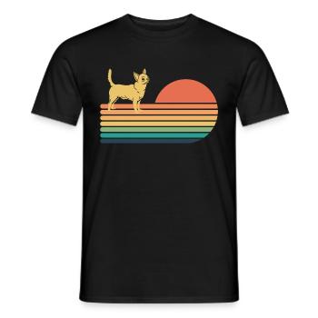 Chihuahua Vintage Retro fpr Chihuahua Lovers - Men's T-Shirt - black - Front - AI Model Male 178 light (178cm)