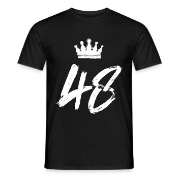 48 Zahl Krone - Männer T-Shirt - Schwarz - Vorne - AI Model Male 178 light (178cm)