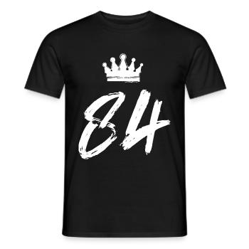 84 Zahl Krone - Männer T-Shirt - Schwarz - Vorne - AI Model Male 178 light (178cm)