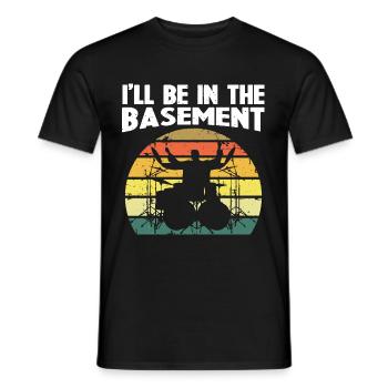Funny Drummer Art For Men Women Drum Set Drumming - Men's T-Shirt - black - Front - AI Model Male 178 light (178cm)