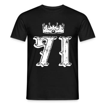 71 Zahl Krone - Männer T-Shirt - Schwarz - Vorne - AI Model Male 178 light (178cm)