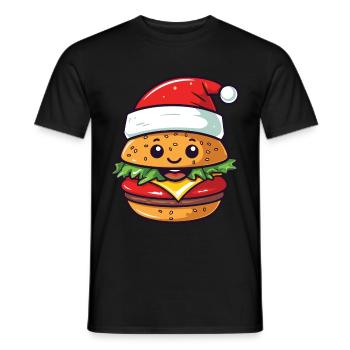 Burger Noël Bande Dessinée - T-shirt homme - noir - Devant - AI Model Male 178 light (178cm)