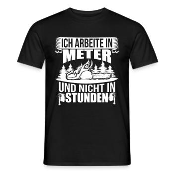 WOODEN SAW CHAINSAW GIFT FOREST FÖRSTER PROFESSION - Men's T-Shirt - black - Front - AI Model Male 178 light (178cm)