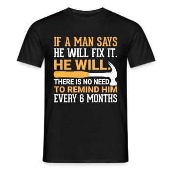 Lustiger Männer ehe spruch. selbstironie sarkasmus - Männer T-Shirt - Schwarz - Vorne - AI Model Male 178 light (178cm)