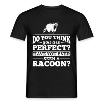 Waschbär Racoon Animals Animal Geschenk - Männer T-Shirt - Schwarz - Vorne - AI Model Male 178 light (178cm)