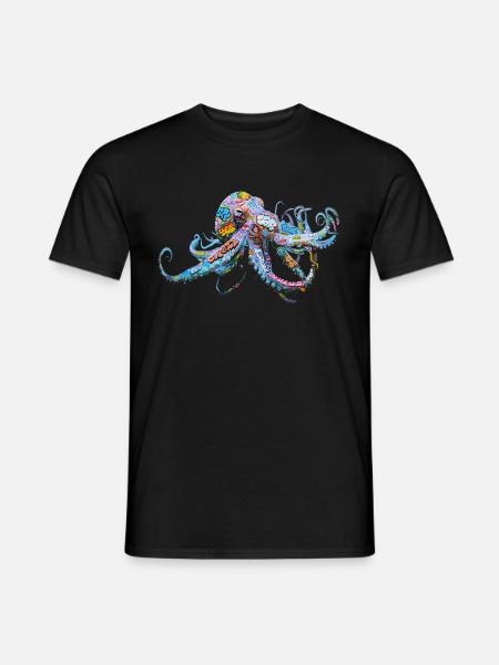 Octopus Graffiti Octopus print - Men's T-Shirt - black