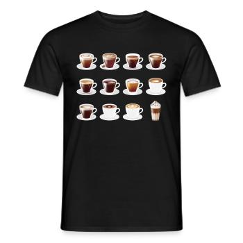 Die leckere Welt des Kaffee - Kaffee - Männer T-Shirt - Schwarz - Vorne - AI Model Male 178 light (178cm)