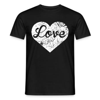 Love Heart - Männer T-Shirt - Schwarz - Vorne - AI Model Male 178 light (178cm)