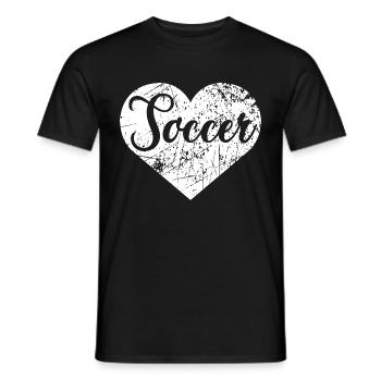 Coeur de football - T-shirt homme - noir - Devant - AI Model Male 178 light (178cm)