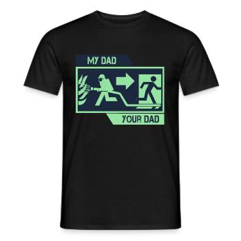 Pompier papa enfant fierté idée cadeau - T-shirt homme - noir - Devant - AI Model Male 178 light (178cm)