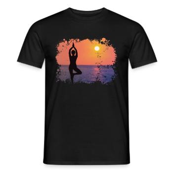 YOGA - Men's T-Shirt - black - Front - AI Model Male 178 light (178cm)