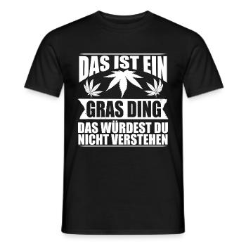 Weed Joint Gras Amsterdam Hanf Cannabis Kiffen - Männer T-Shirt - Schwarz - Vorne - AI Model Male 178 light (178cm)