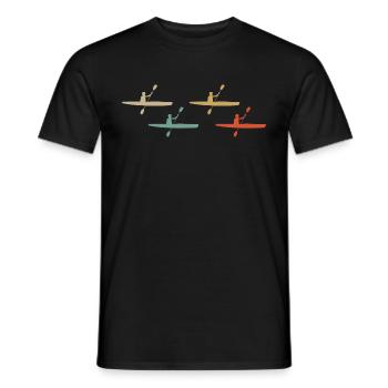Retro style canoë canoë bateau d'aviron - T-shirt homme - noir - Devant - AI Model Male 178 light (178cm)