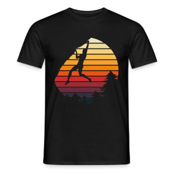 Vintage Mountain Climbing Retro Bouldering - Men's T-Shirt - black - Front - AI Model Male 178 light (178cm)