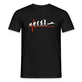 Swimming Heartbeat - EVOLUTION OF SWIMMING - Männer T-Shirt - Schwarz - Vorne - AI Model Male 178 light (178cm)