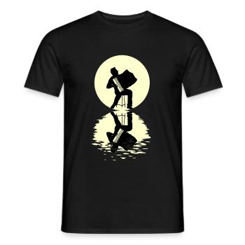 Accordion Moon - Männer T-Shirt - Schwarz - Vorne - AI Model Male 178 light (178cm)
