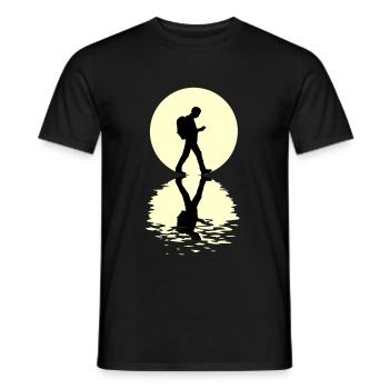 Geocaching Moon - Männer T-Shirt - Schwarz - Vorne - AI Model Male 178 light (178cm)