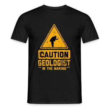 ATTENTION Géologue en devenir - T-shirt homme - noir - Devant - AI Model Male 178 light (178cm)
