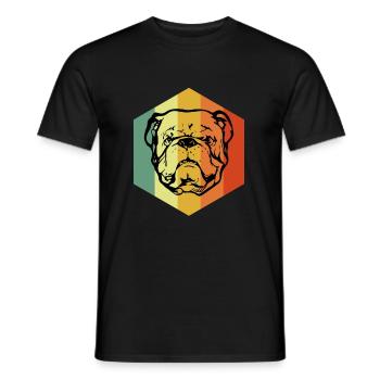 BULLDOG Vintage English Bulldog Shirt - Männer T-Shirt - Schwarz - Vorne - AI Model Male 178 light (178cm)