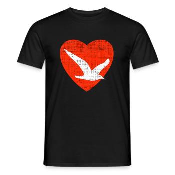 Heart For Gulls - Men's T-Shirt - black - Front - AI Model Male 178 light (178cm)