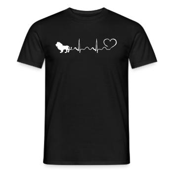 Lion - My Heart Beats For Lions - Männer T-Shirt - Schwarz - Vorne - AI Model Male 178 light (178cm)