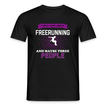 Freerunning And Maybe 3 People - Men's T-Shirt - black - Front - AI Model Male 178 light (178cm)