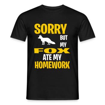 Funny Fox Gift Idea - Men's T-Shirt - black - Front - AI Model Male 178 light (178cm)