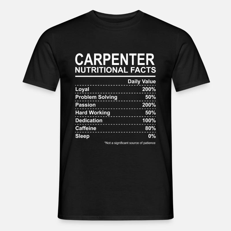 Carpenter Nutritional Facts - Männer T-Shirt - Schwarz