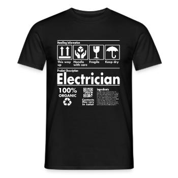 Product Description Shirt - Electrician Edition - Men's T-Shirt - black - Front - AI Model Male 178 light (178cm)