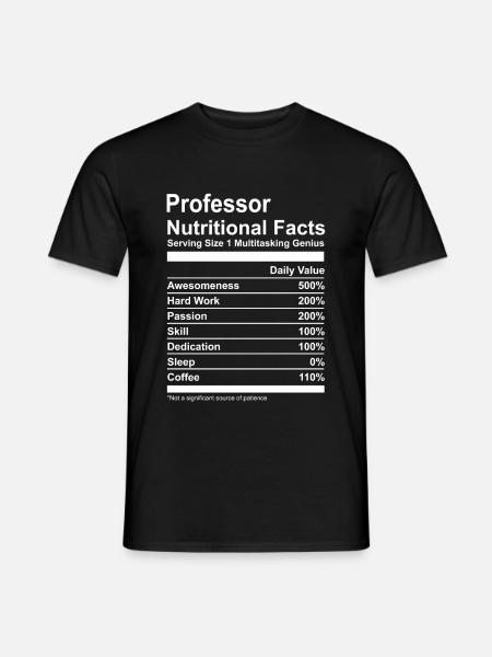 Professor Nutritional Facts T-Shirt - Männer T-Shirt - Schwarz