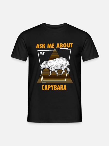 Vraag me over mijn capibara's - Heren T-shirt - zwart