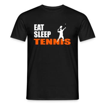 EAT. SLEEP. TENNIS. REPEAT. - Männer T-Shirt - Schwarz - Vorne - AI Model Male 178 light (178cm)