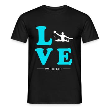 WATER POLO LOVE - Men's T-Shirt - black - Front - AI Model Male 178 light (178cm)
