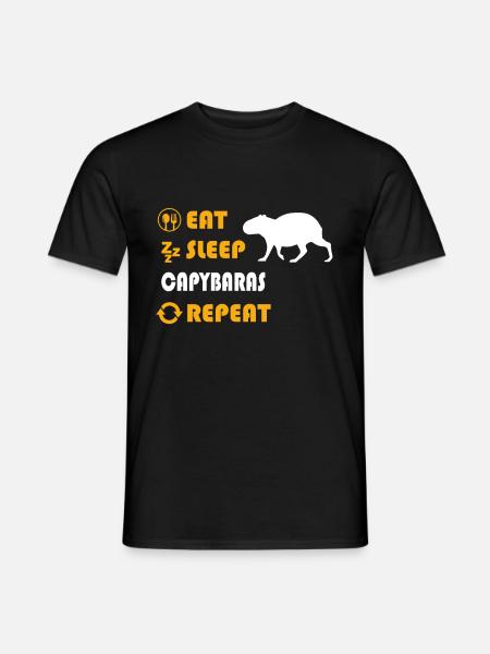 Eat. Sleep. Capybaras. Repeat. - Men's T-Shirt - black