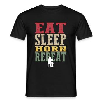 T-shirt rétro en corne - T-shirt homme - noir - Devant - AI Model Male 178 light (178cm)