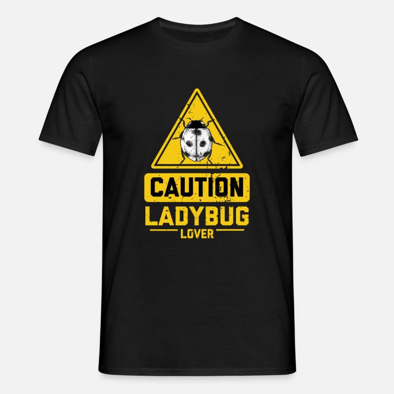CAUTION Ladybug Lover - Männer T-Shirt - Schwarz