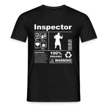 Inspector Product Description - Männer T-Shirt - Schwarz - Vorne - AI Model Male 178 light (178cm)