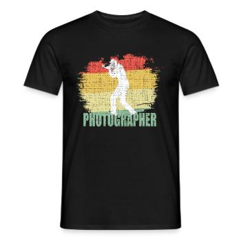 Distressed Photographer T Shirt - Men's T-Shirt - black - Front - AI Model Male 178 light (178cm)