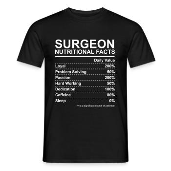 Surgeon Nutritional Facts - Men's T-Shirt - black - Front - AI Model Male 178 light (178cm)