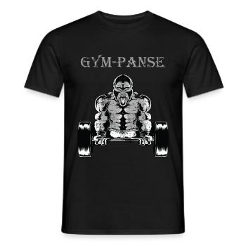 Gympanse Chimpanzé dans la salle de gym avec haltère - T-shirt homme - noir - Devant - AI Model Male 178 light (178cm)