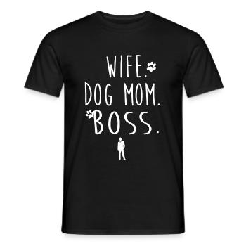 Wife. DOG MOM. boss. - Men's T-Shirt - black - Front - AI Model Male 178 light (178cm)