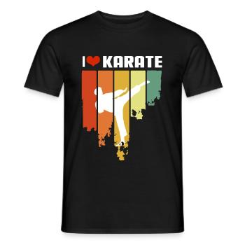 I Love Karate Retro Edition - Männer T-Shirt - Schwarz - Vorne - AI Model Male 178 light (178cm)