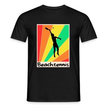 Beach tennis poster Tenis Playa - Men's T-Shirt - black - Front - AI Model Male 178 light (178cm)
