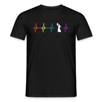 Flamenco Rainbow Heartbeat - Männer T-Shirt - Schwarz - Vorne - AI Model Male 178 light (178cm)