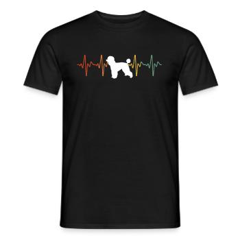 Distressed Poodle Heartbeat - Männer T-Shirt - Schwarz - Vorne - AI Model Male 178 light (178cm)