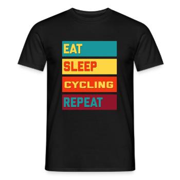 Eat Sleep Cycling Repeat Vintage Edition - T-shirt homme - noir - Devant - AI Model Male 178 light (178cm)